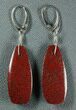 Ruby Red, Agatized Dinosaur Bone (Gembone) Earrings #84744-3